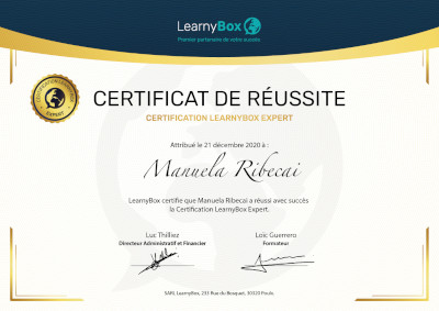 Expert certifié pour la plate-forme LearnyBox